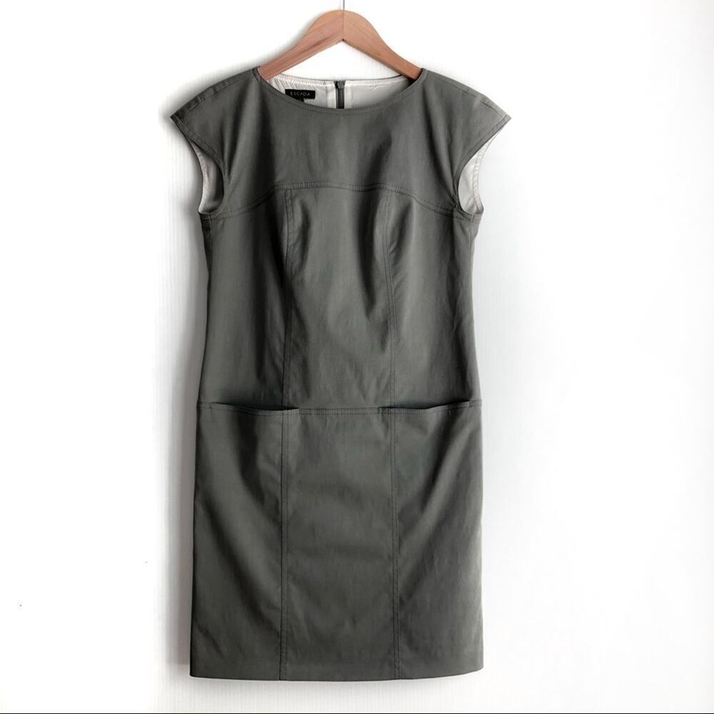Escada Sheath Dress grey with large front pockets